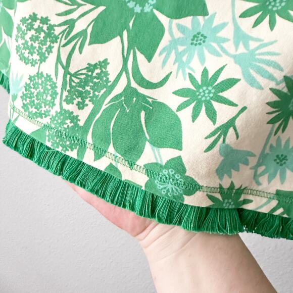 Spartina 449 Fringe Faux Wrap Skort Green Wildflowers Women’s Size XS NEW! - Picture 6 of 13